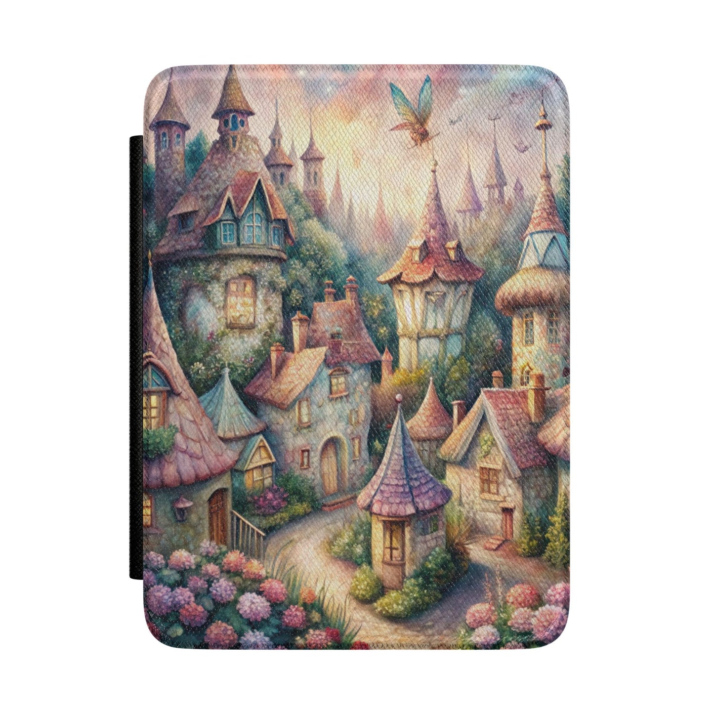 Whimsical Fairy Village Kindle Case – Fantasy Book Lover E-Reader Cover
