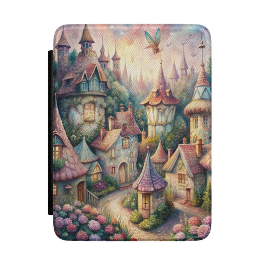 Whimsical Fairy Village Kindle Case – Fantasy Book Lover E-Reader Cover