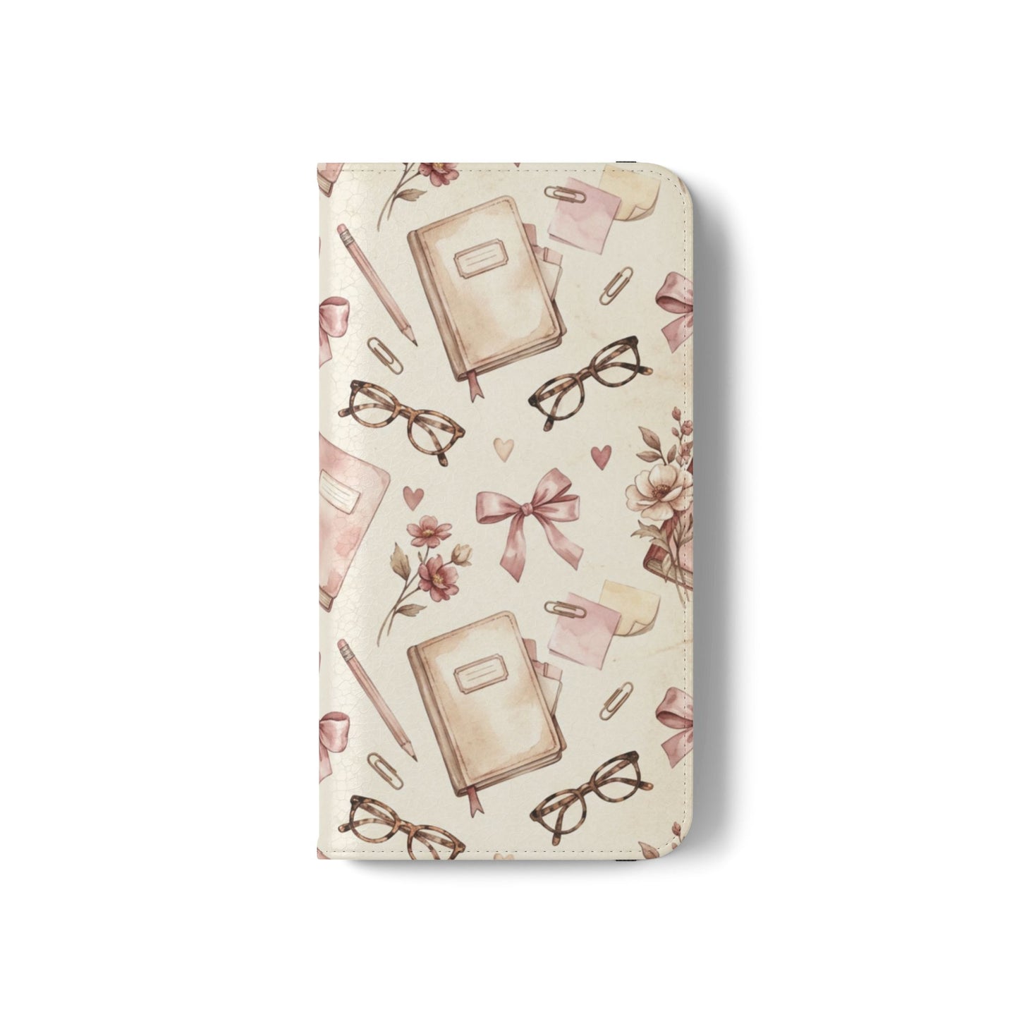 Vintage Tea & Books Flip Phone Case