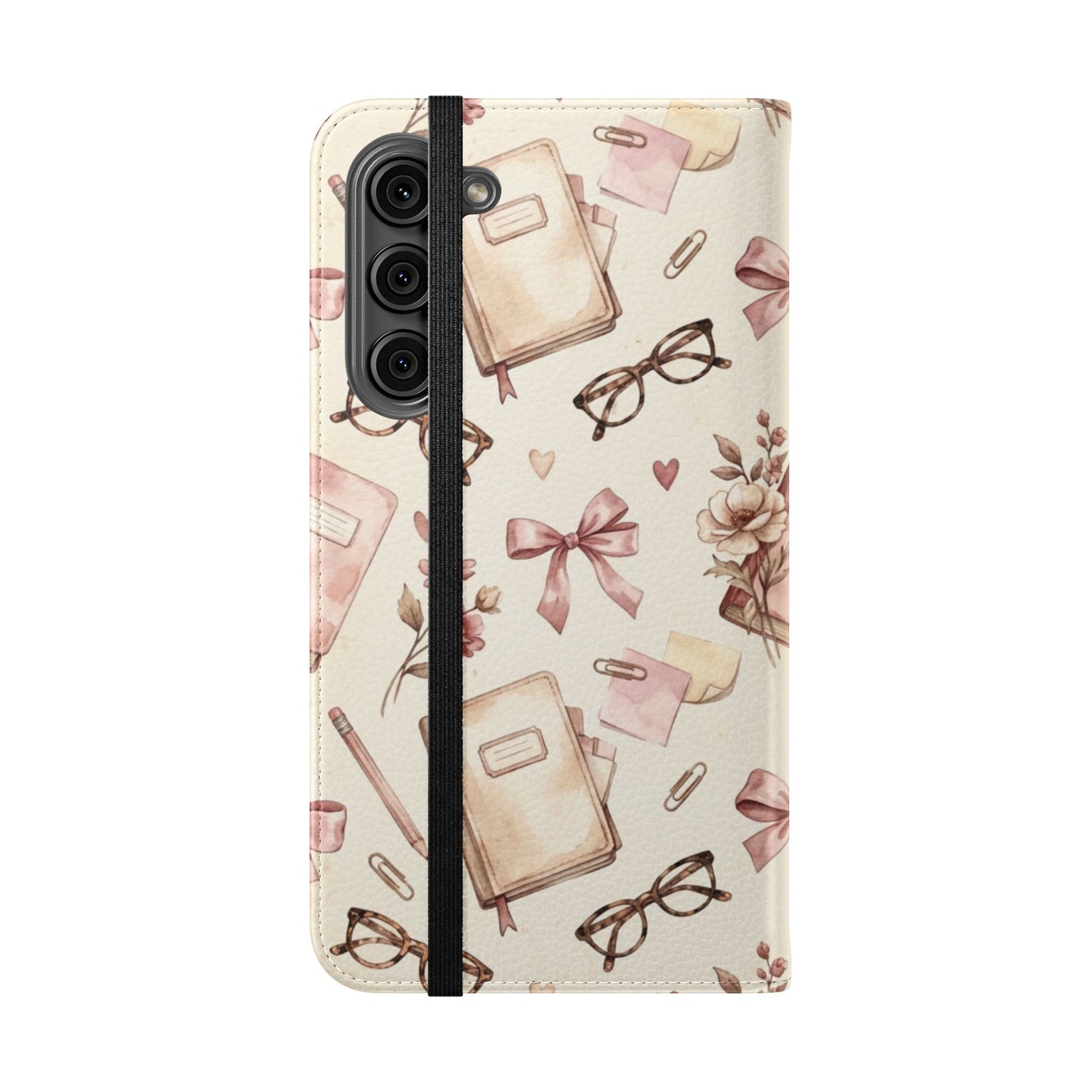 Vintage Tea & Books Flip Phone Case