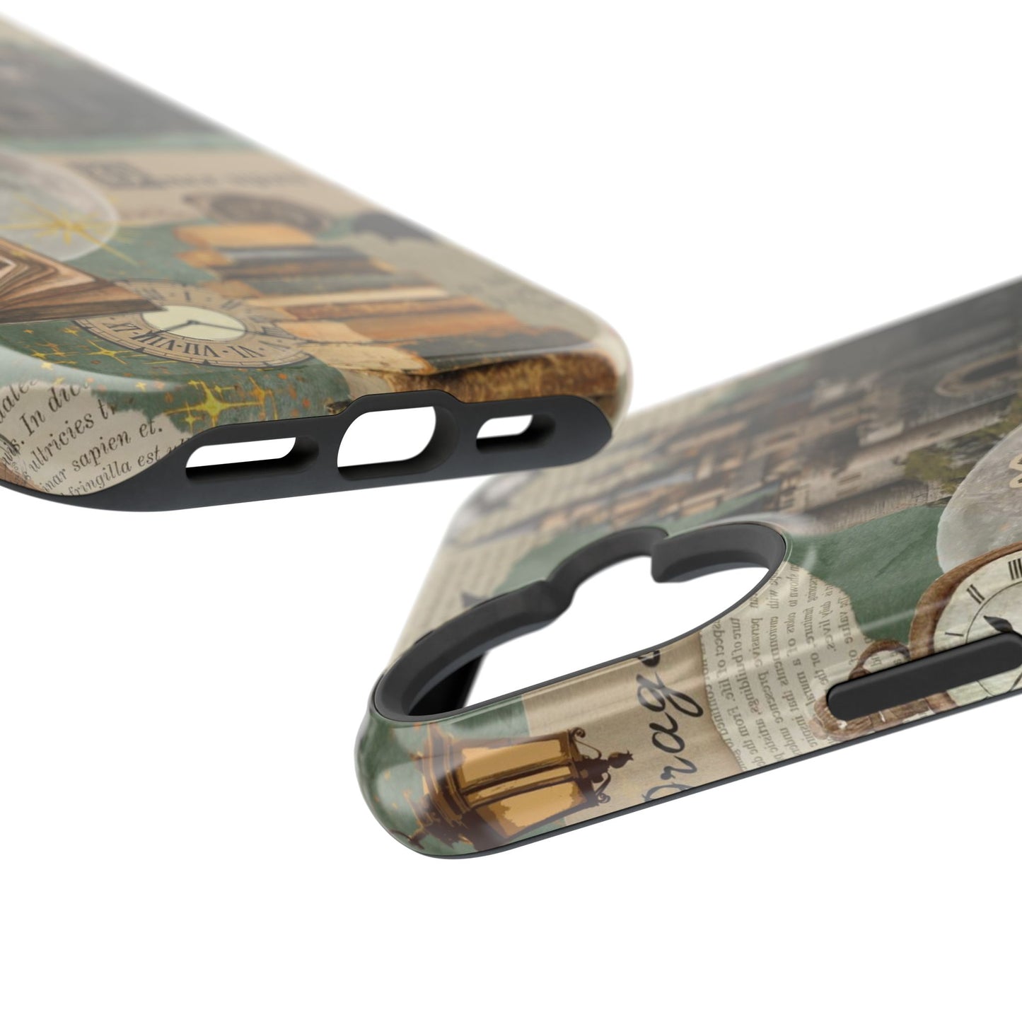 Magical Library Phone Case — Magnetic Impact-Resistant Cover with Castle & Books Collage