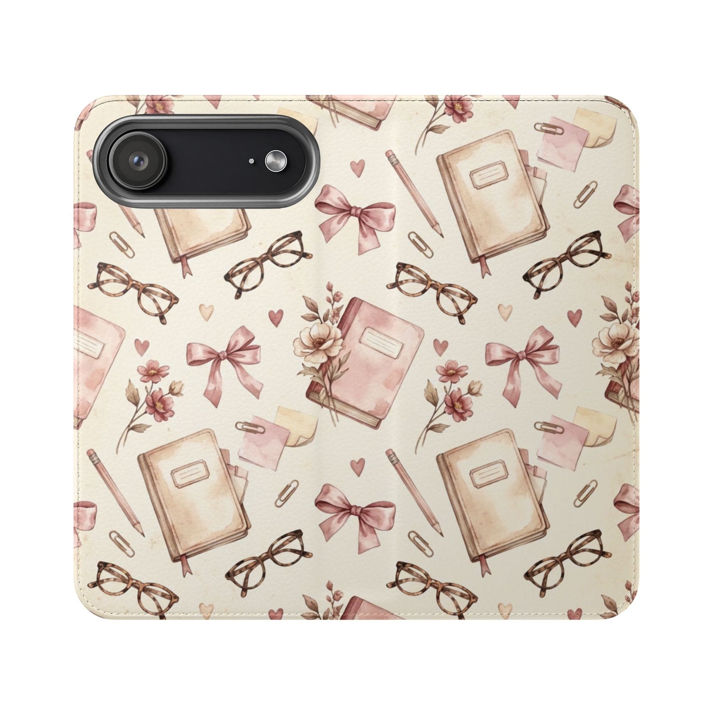 Vintage Tea & Books Flip Phone Case