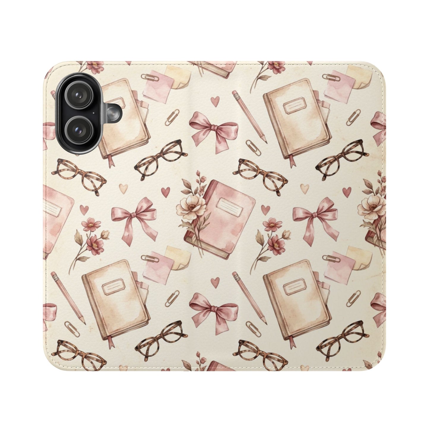 Vintage Tea & Books Flip Phone Case