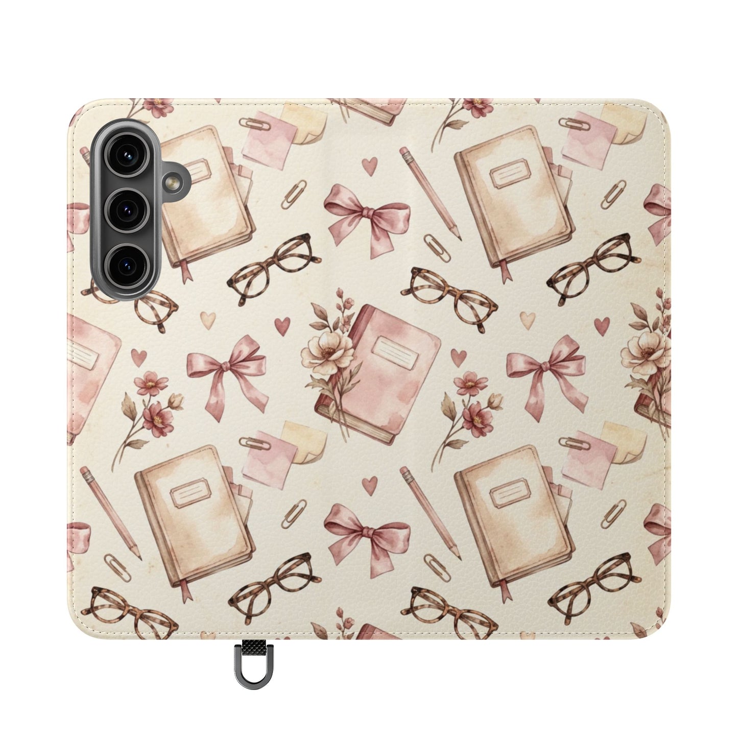 Vintage Tea & Books Flip Phone Case