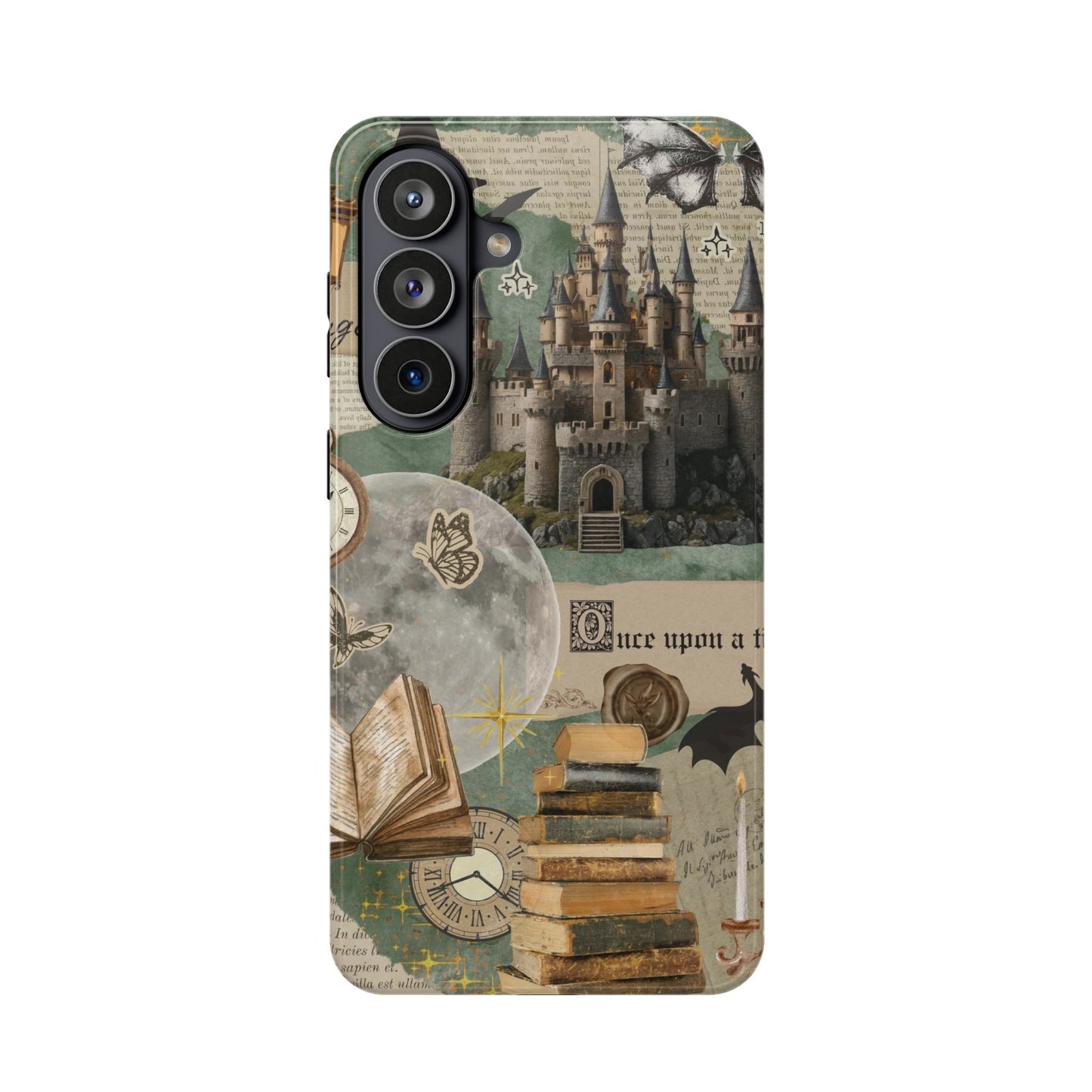 Magical Library Phone Case — Magnetic Impact-Resistant Cover with Castle & Books Collage