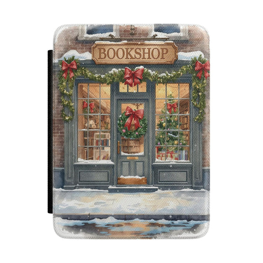 Bookshop Christmas Kindle Case — Festive Holiday E-Reader Cover