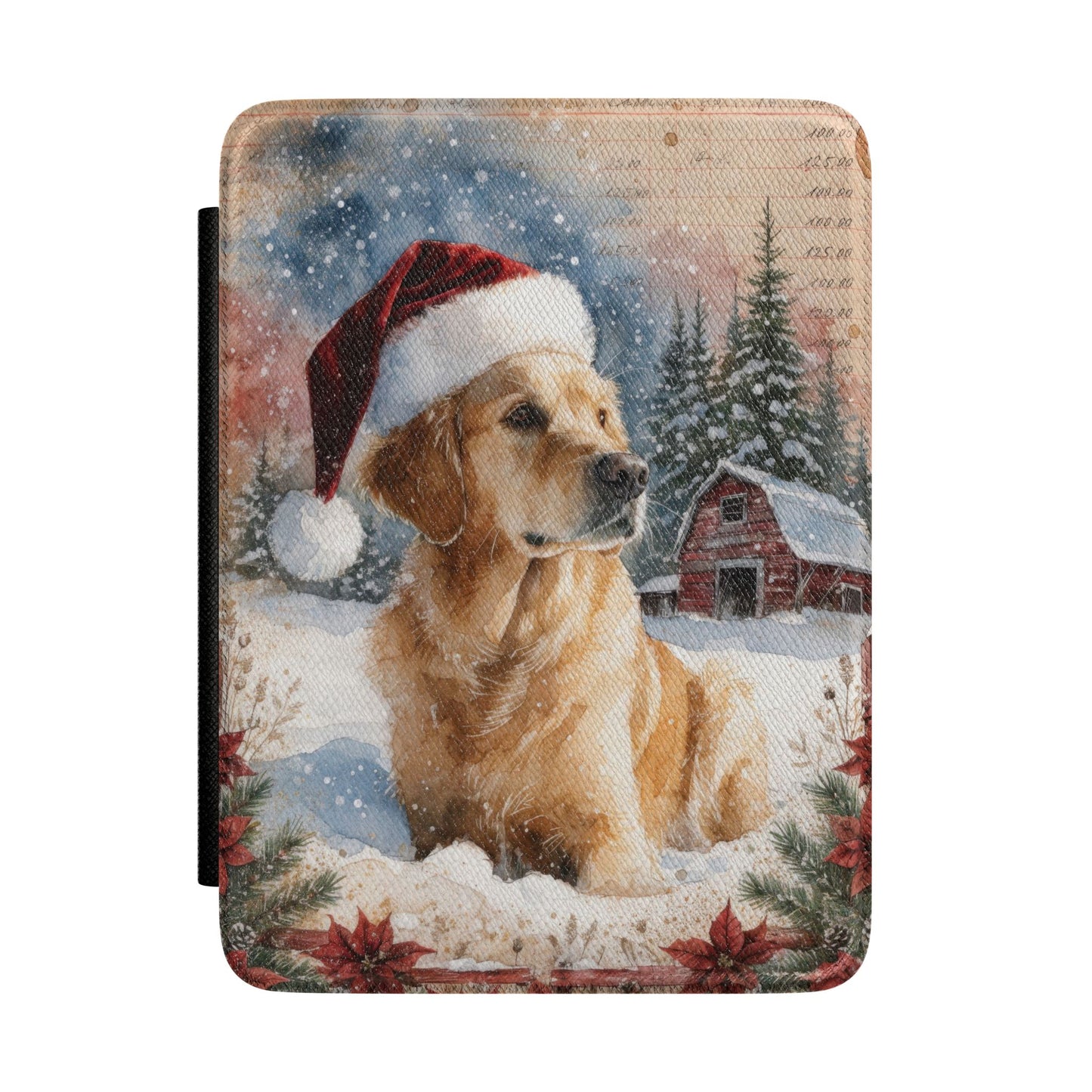 Christmas Golden Retriever Kindle Case – Festive Dog E-Reader Cover
