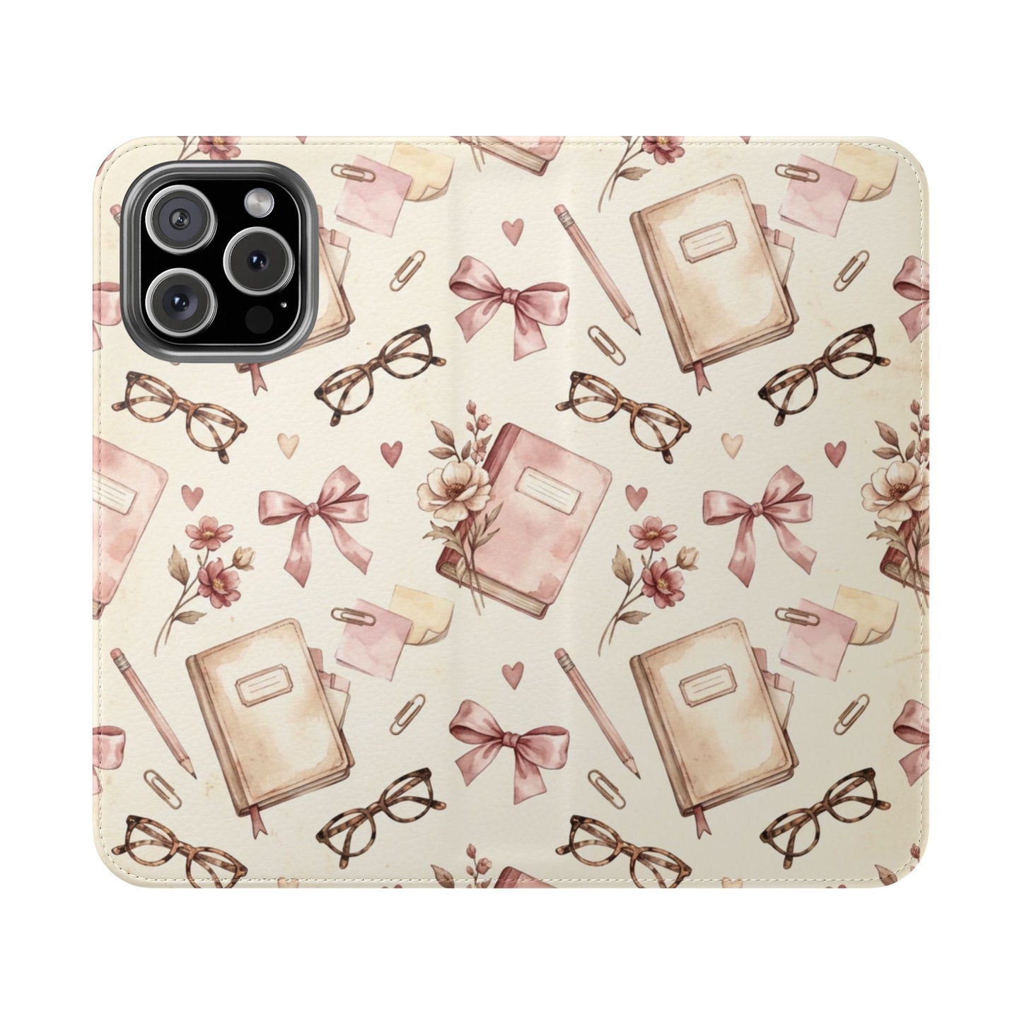 Vintage Tea & Books Flip Phone Case