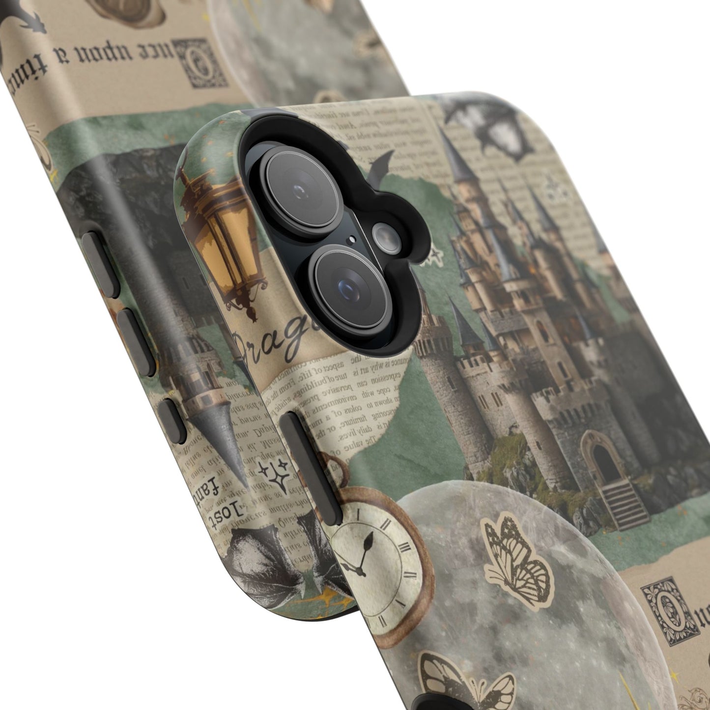 Magical Library Phone Case — Magnetic Impact-Resistant Cover with Castle & Books Collage
