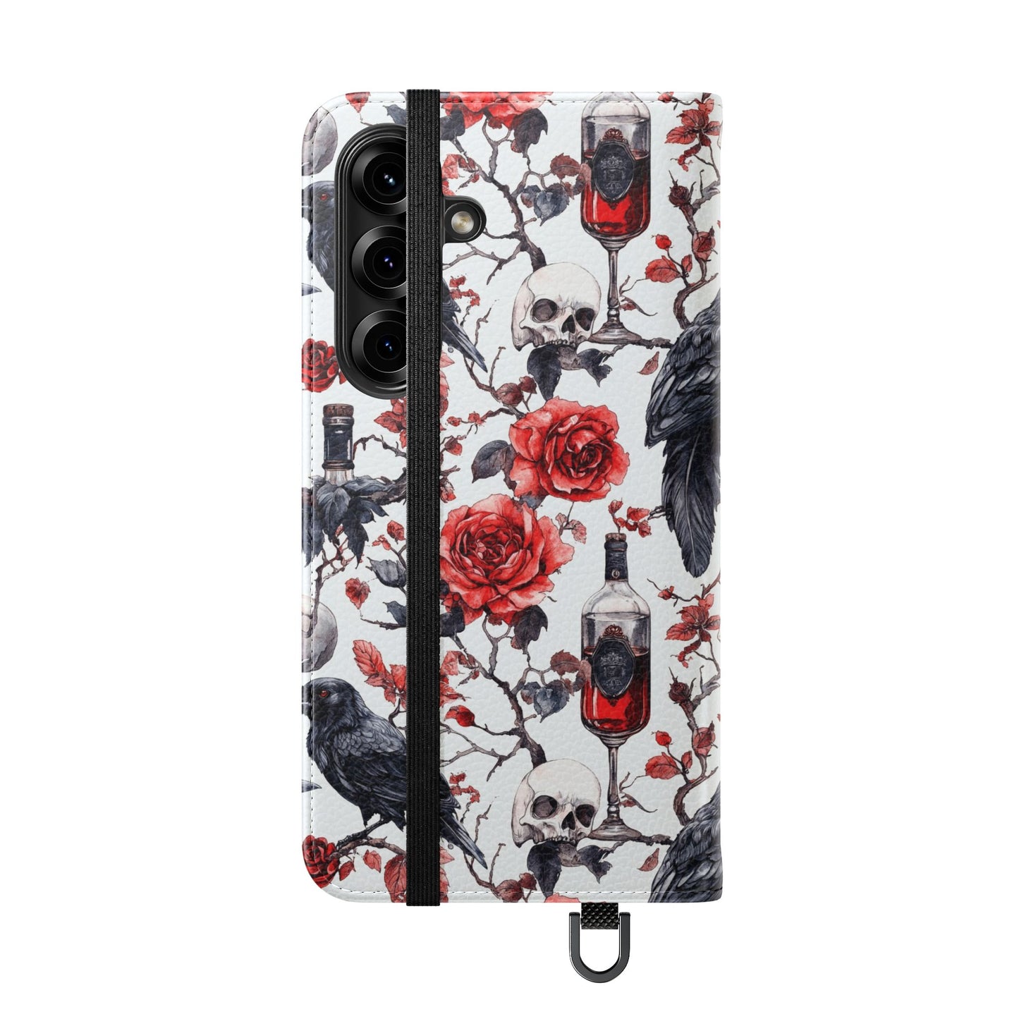 Gothic Raven & Rose Flip Phone Case