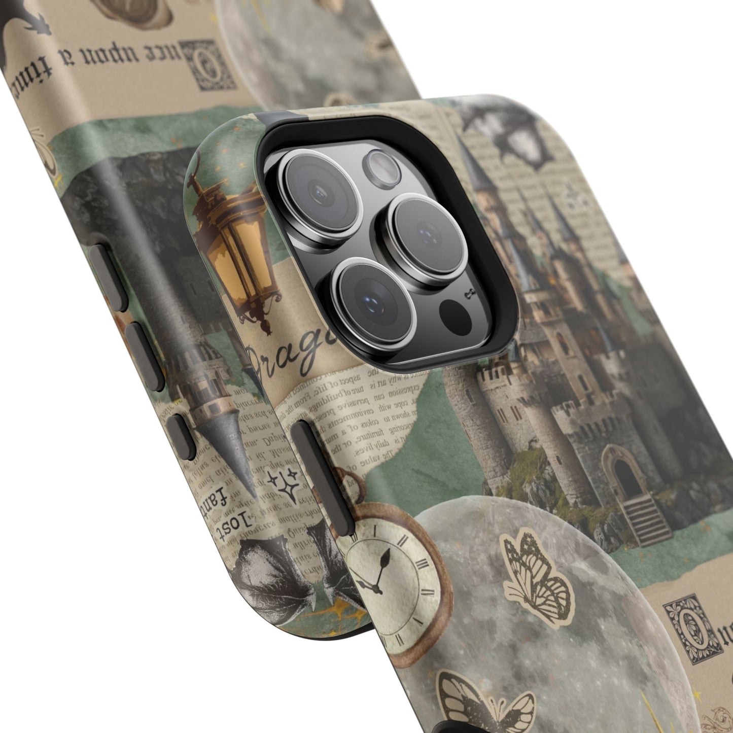 Magical Library Phone Case — Magnetic Impact-Resistant Cover with Castle & Books Collage