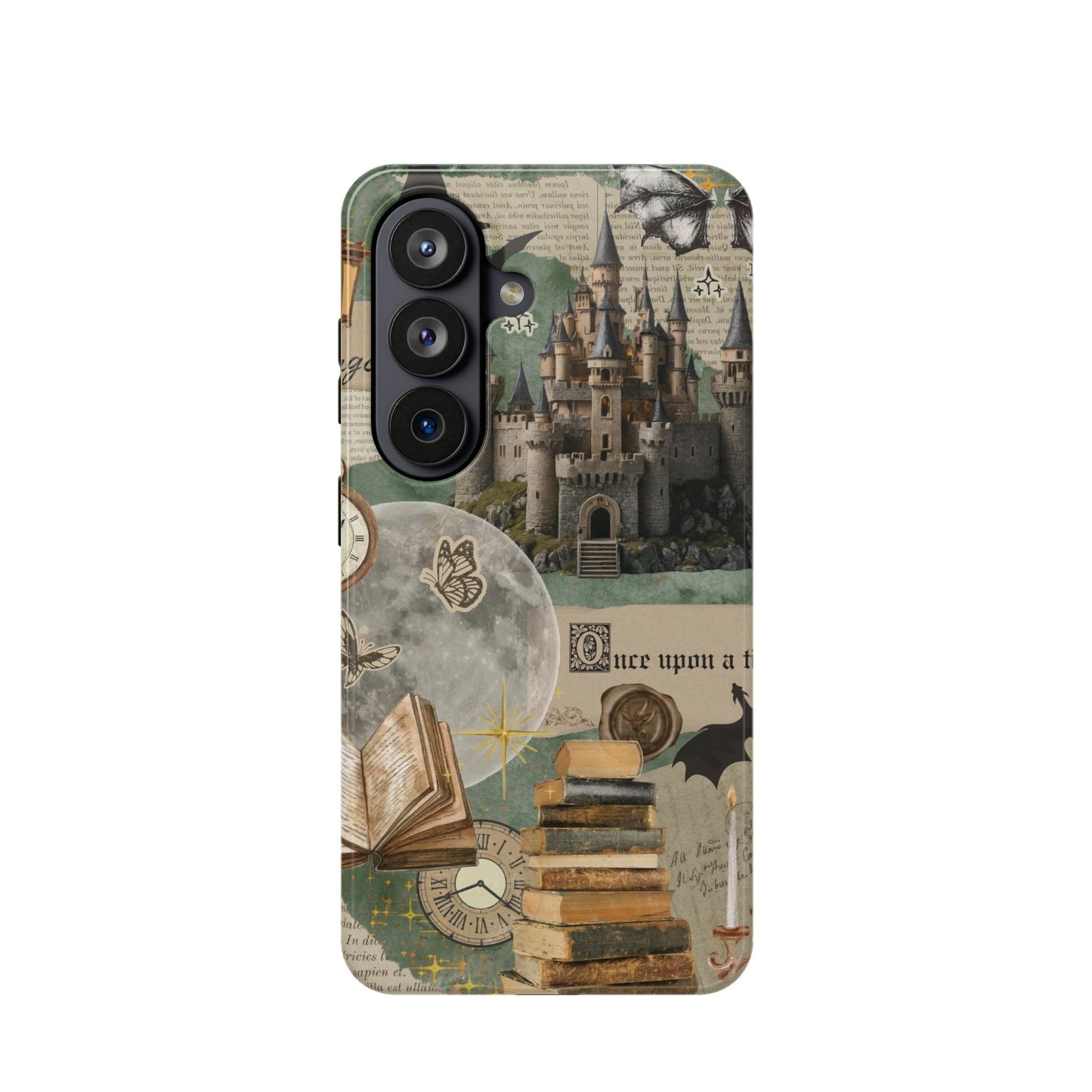 Magical Library Phone Case — Magnetic Impact-Resistant Cover with Castle & Books Collage