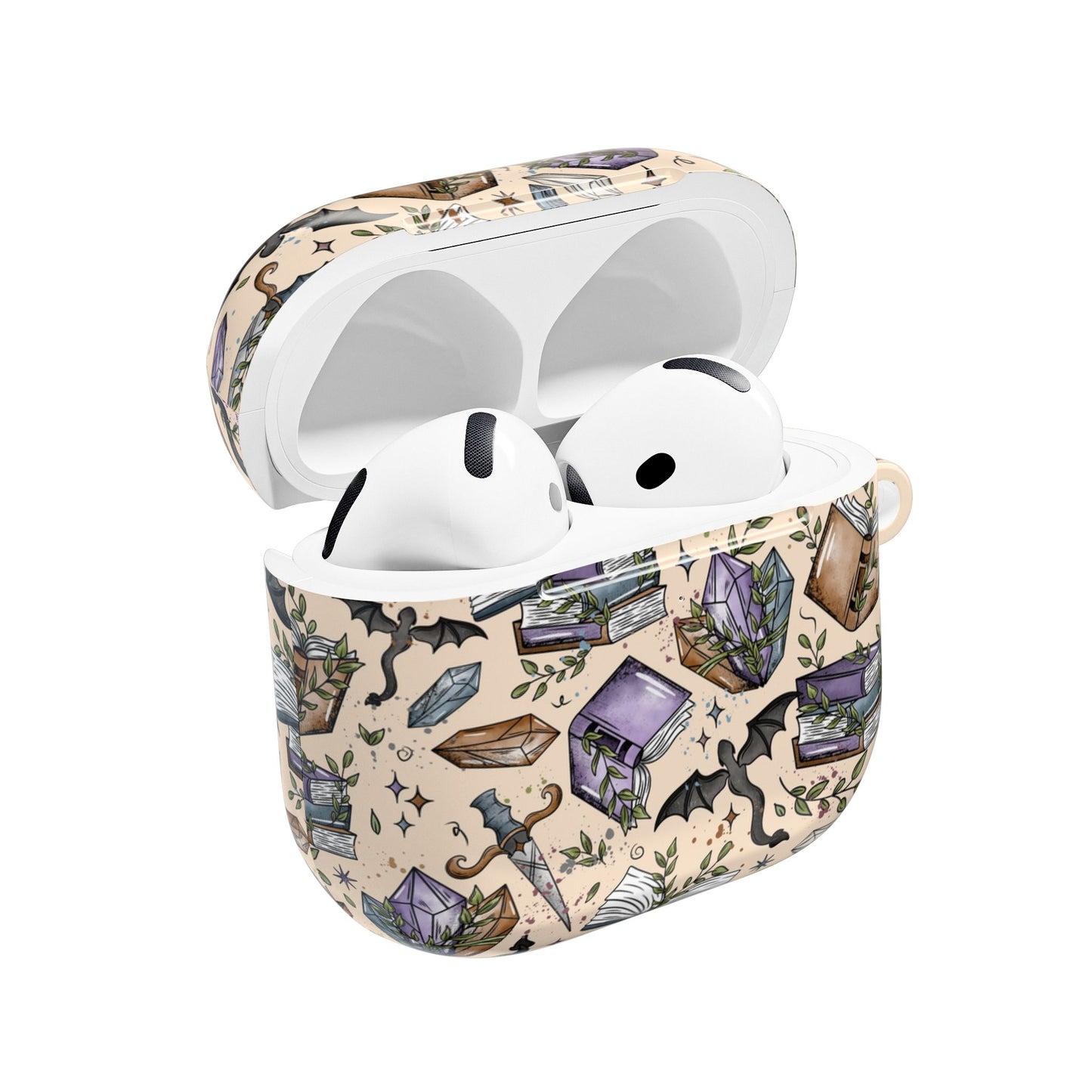 AirPods Case — Witchy Books & Crystals Pattern