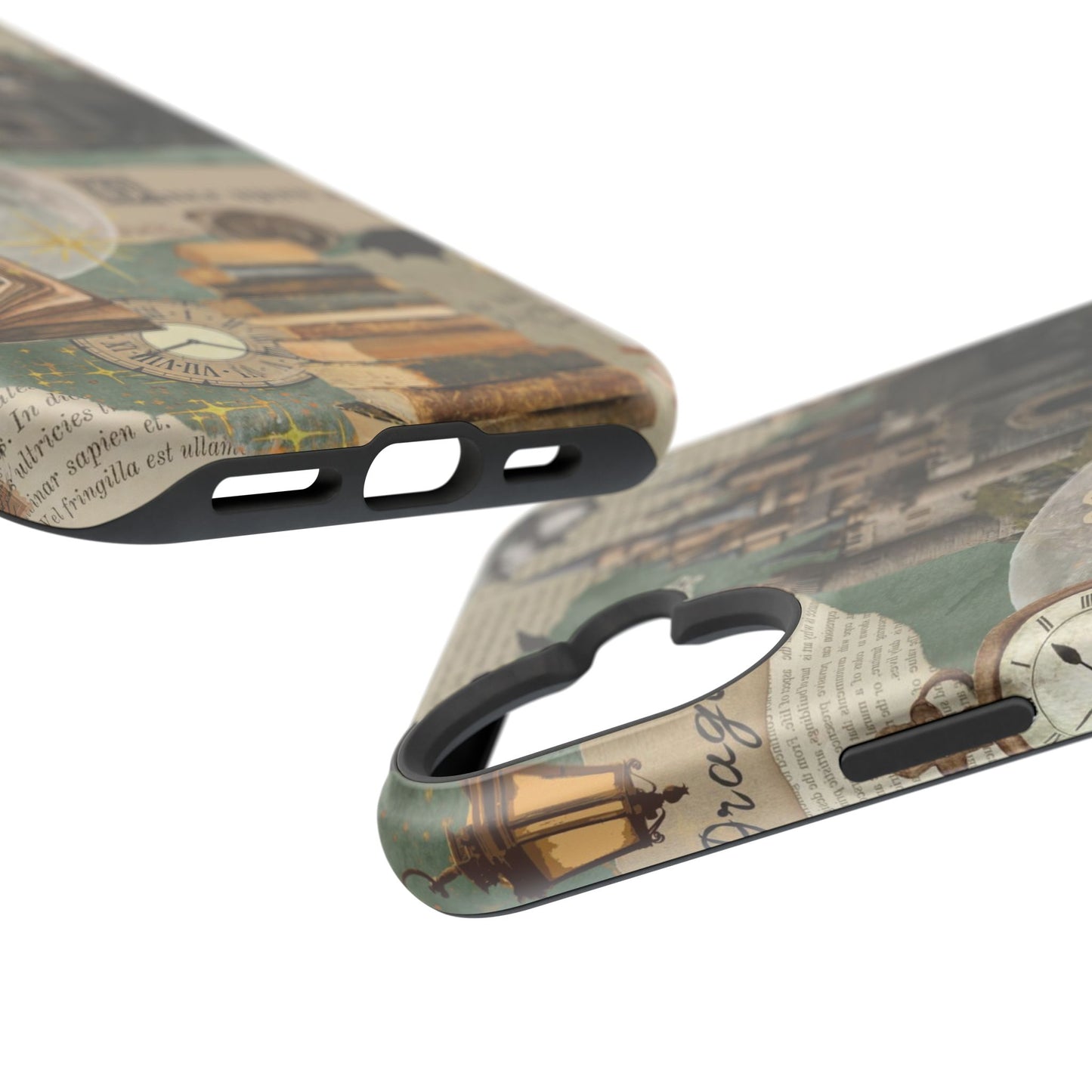 Magical Library Phone Case — Magnetic Impact-Resistant Cover with Castle & Books Collage