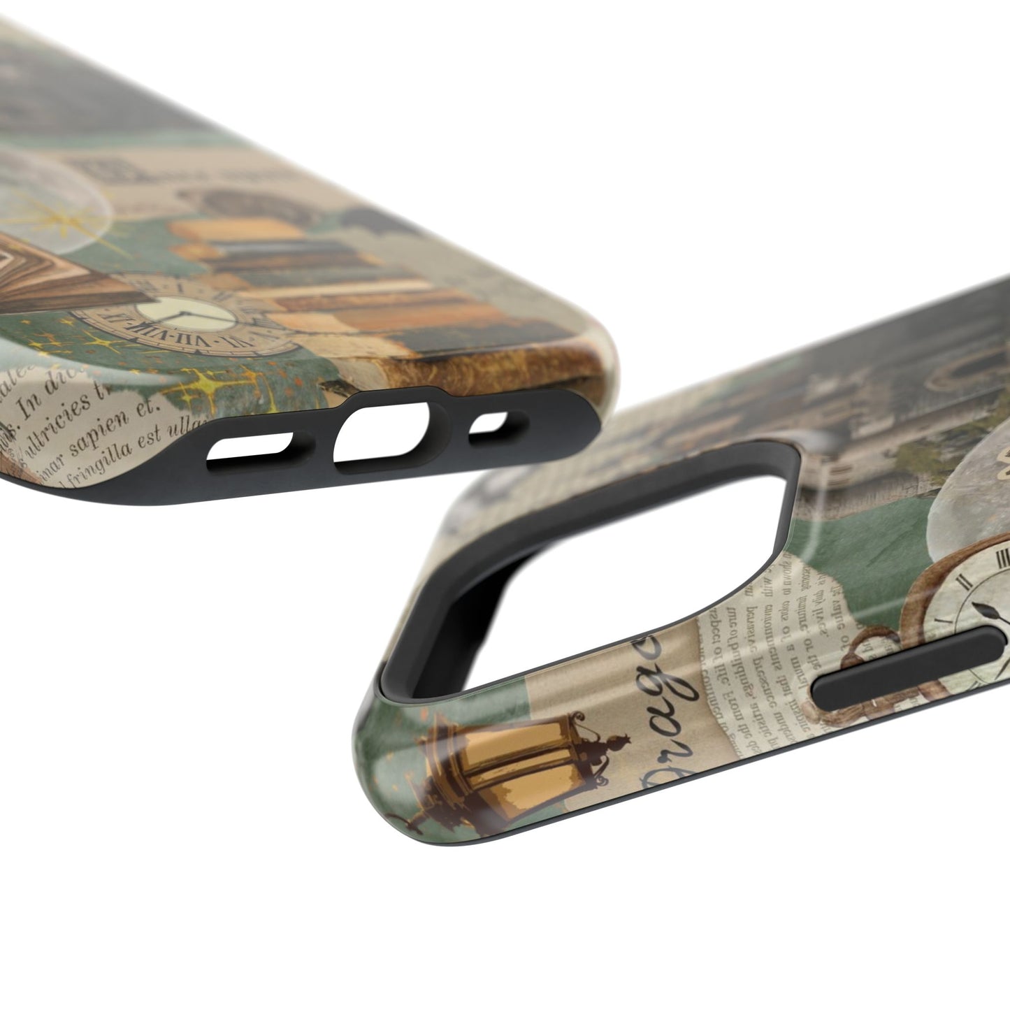 Magical Library Phone Case — Magnetic Impact-Resistant Cover with Castle & Books Collage