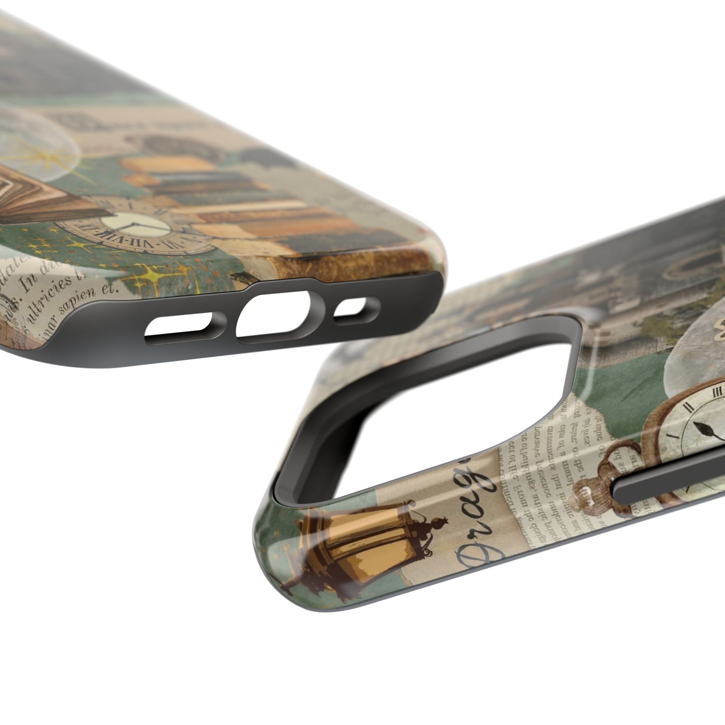 Magical Library Phone Case — Magnetic Impact-Resistant Cover with Castle & Books Collage