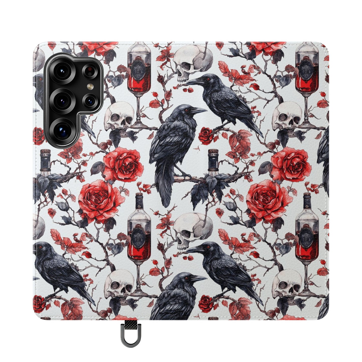 Gothic Raven & Rose Flip Phone Case