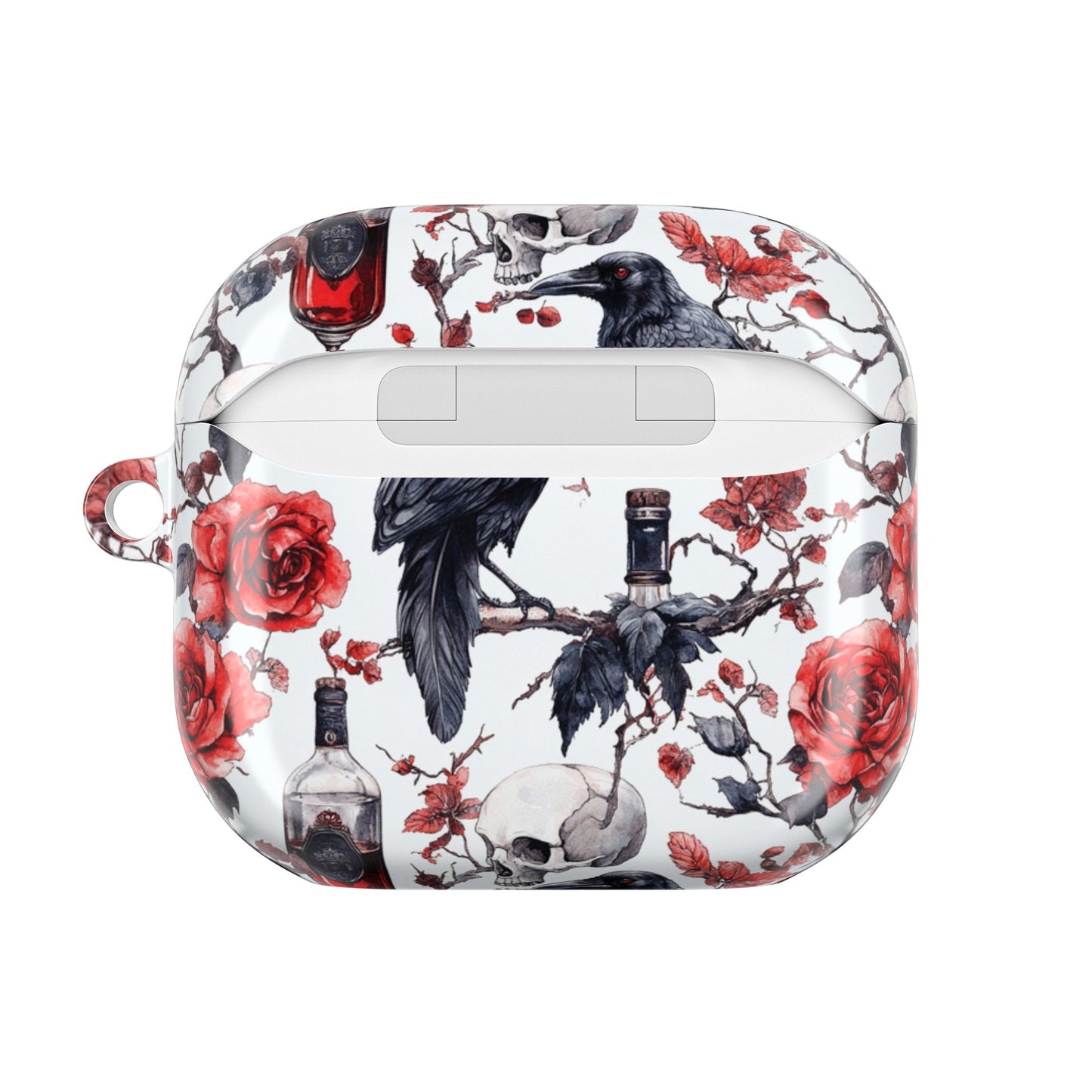 Gothic Raven & Rose AirPod Case — Skull, Bottle & Floral Protective Cover