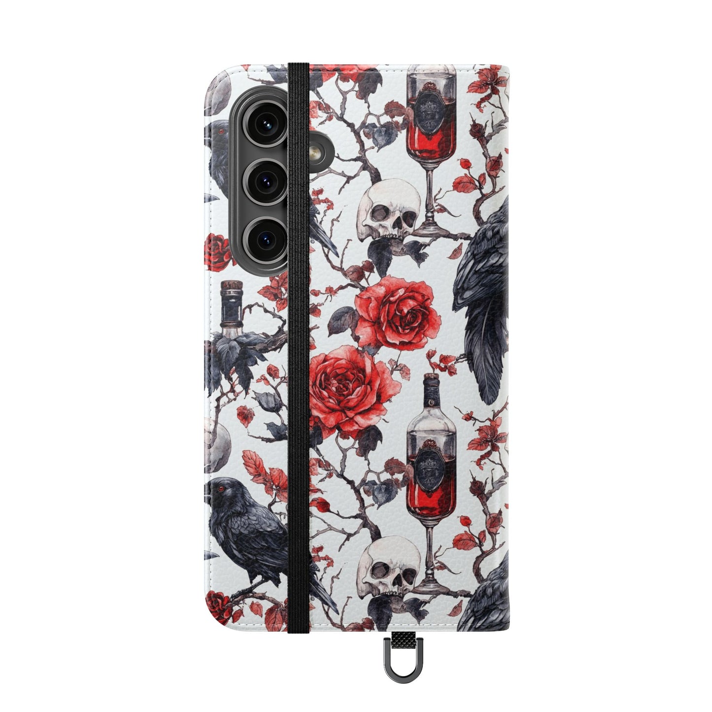 Gothic Raven & Rose Flip Phone Case