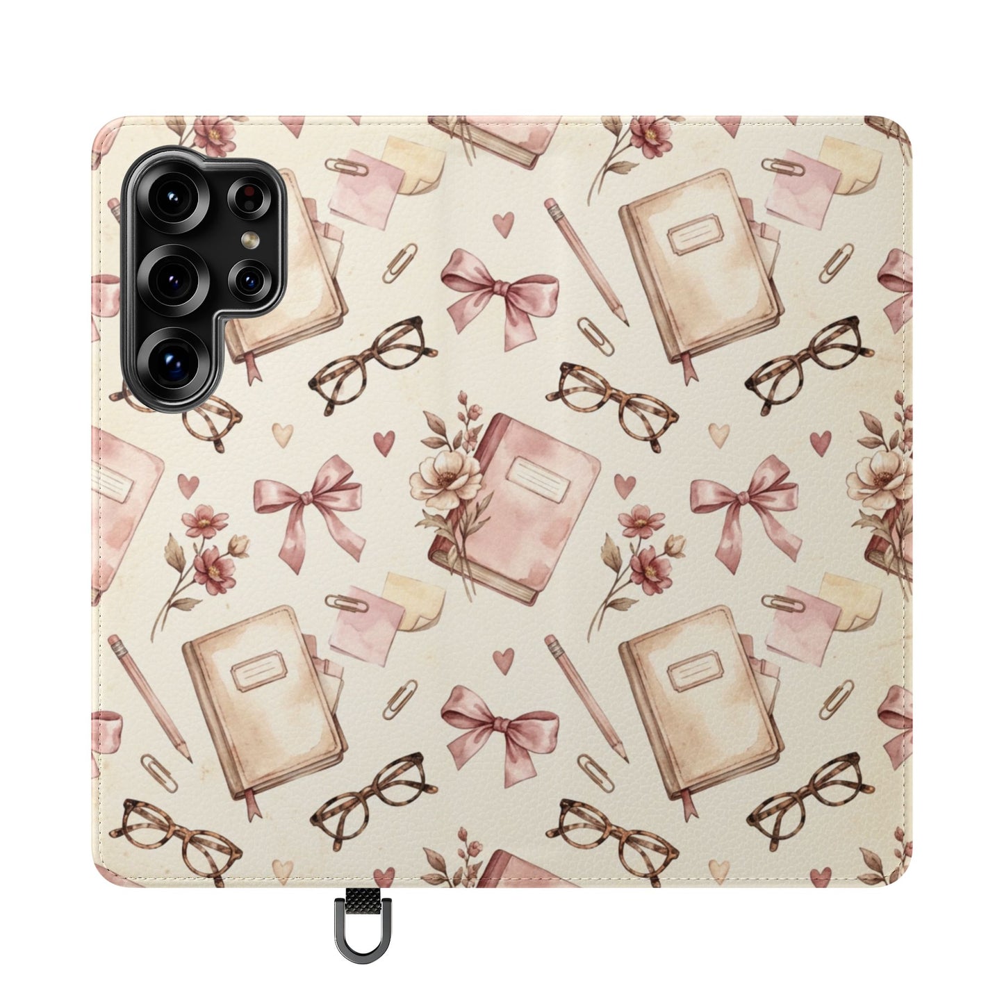 Vintage Tea & Books Flip Phone Case