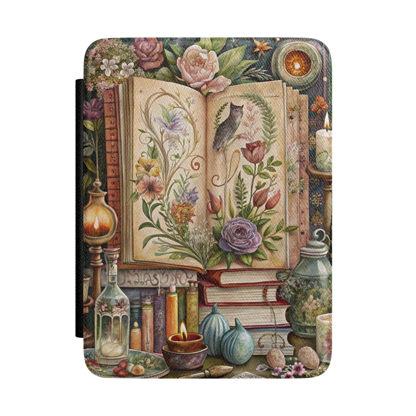 Floral Bookish Kindle Case — Vintage Botanical Reading Cover