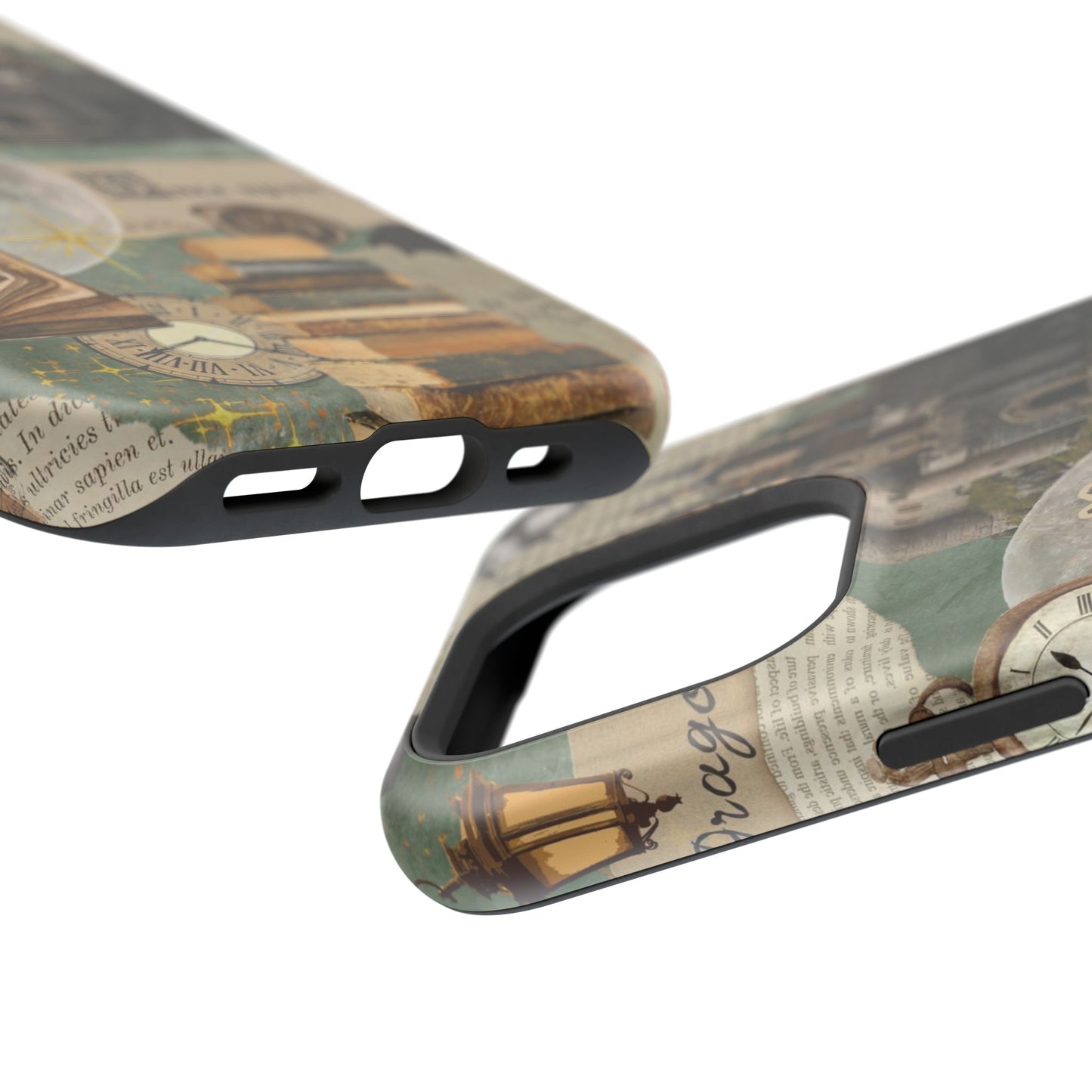 Magical Library Phone Case — Magnetic Impact-Resistant Cover with Castle & Books Collage