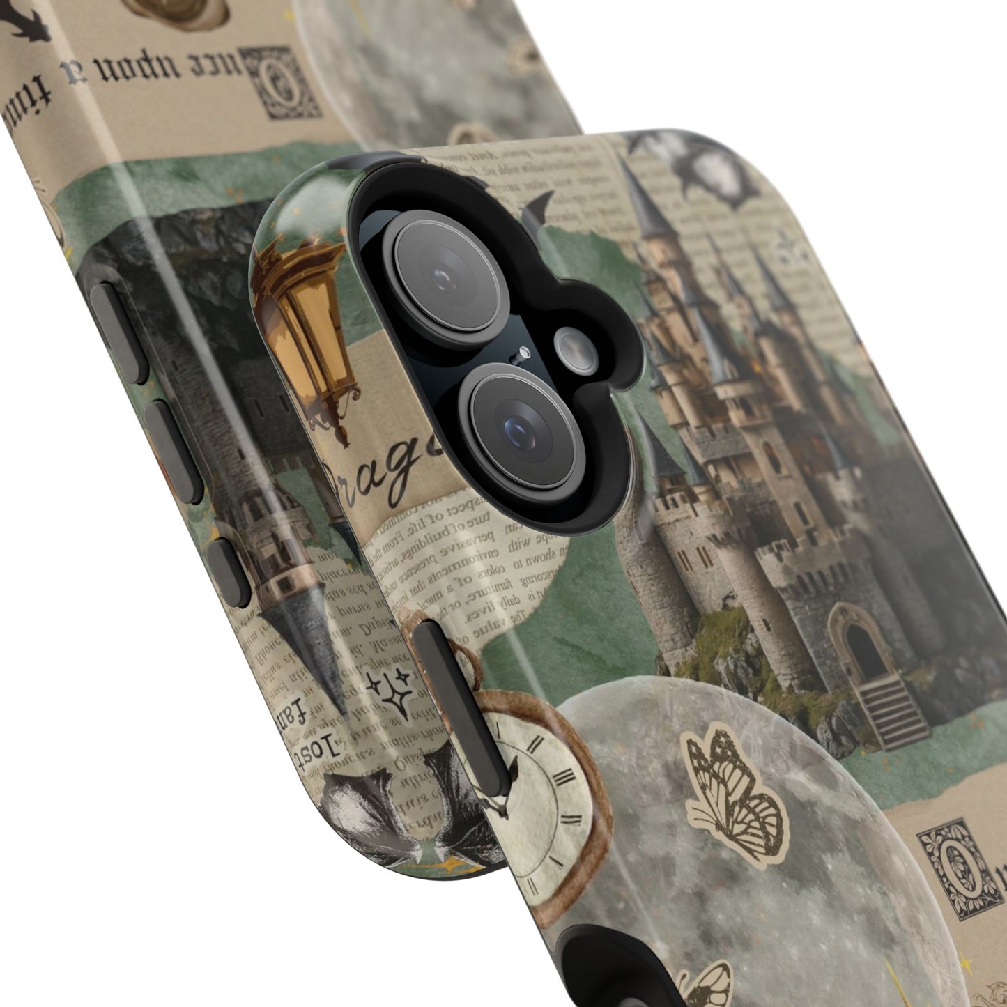 Magical Library Phone Case — Magnetic Impact-Resistant Cover with Castle & Books Collage