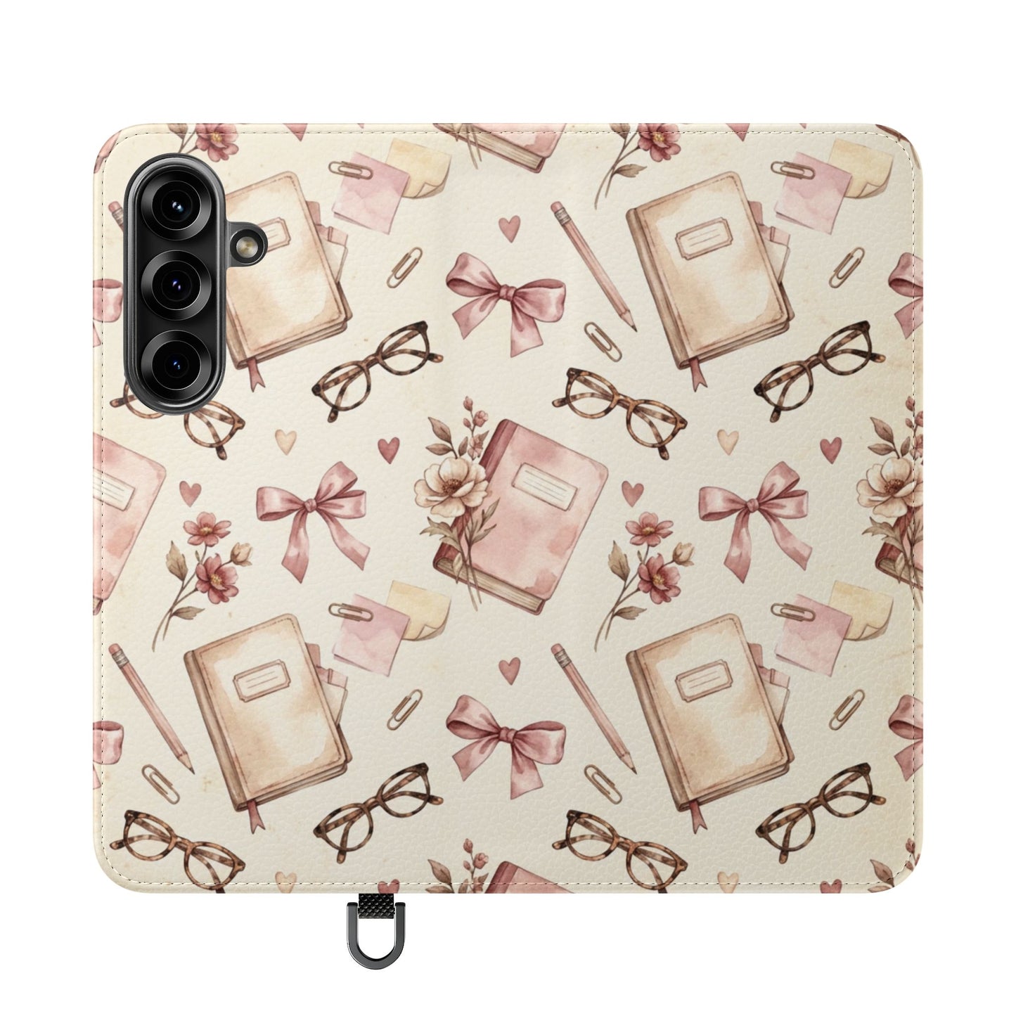 Vintage Tea & Books Flip Phone Case