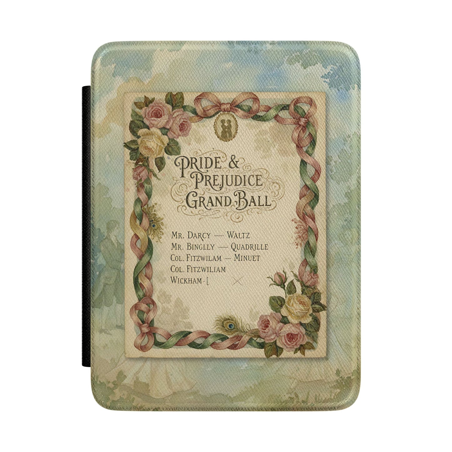 Pride & Prejudice Grand Ball Kindle Case — Vintage Floral eReader Cover