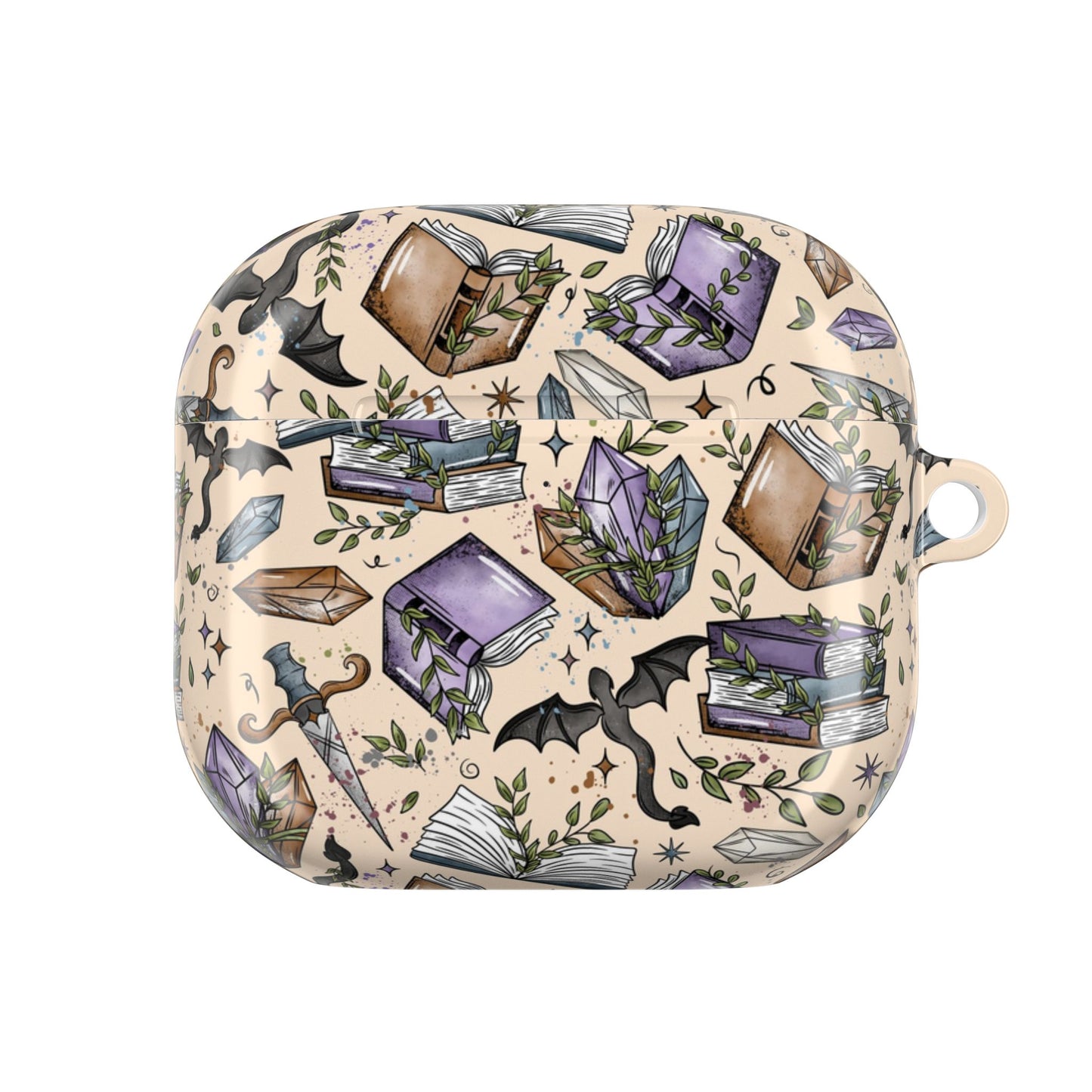 AirPods Case — Witchy Books & Crystals Pattern
