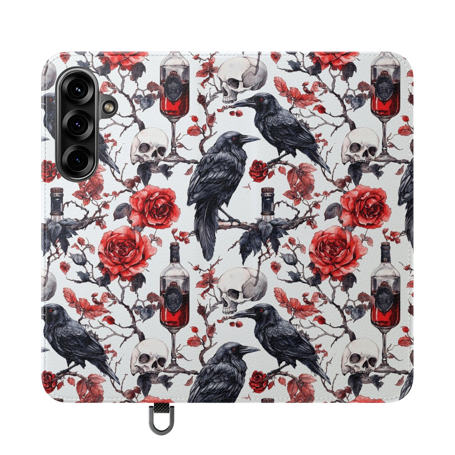 Gothic Raven & Rose Flip Phone Case