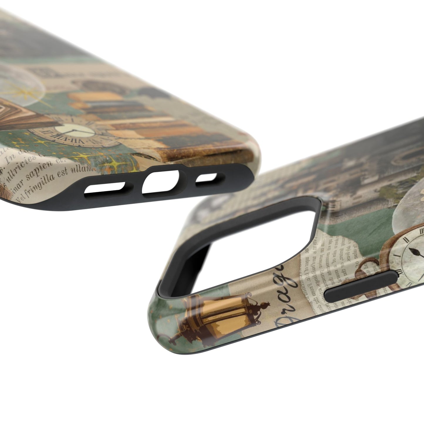Magical Library Phone Case — Magnetic Impact-Resistant Cover with Castle & Books Collage