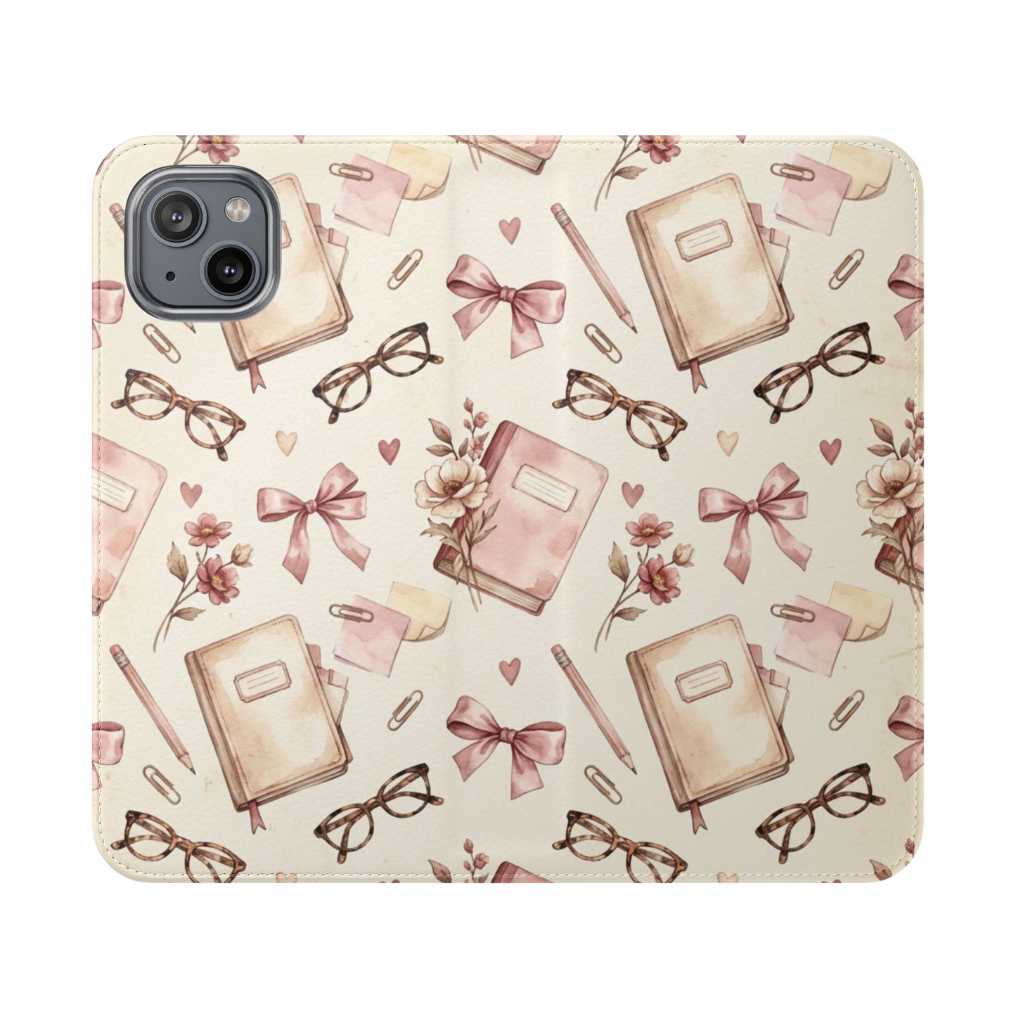 Vintage Tea & Books Flip Phone Case
