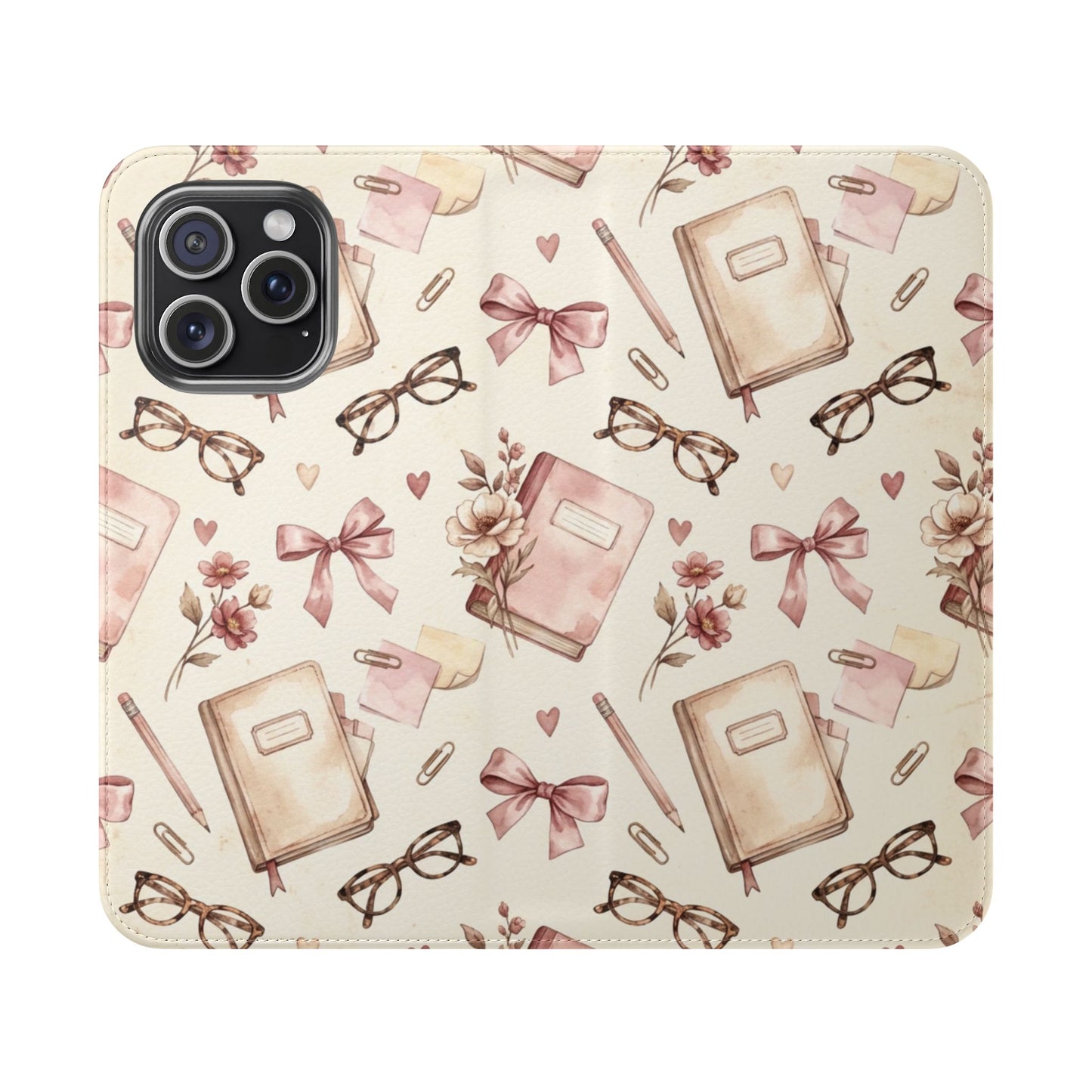 Vintage Tea & Books Flip Phone Case
