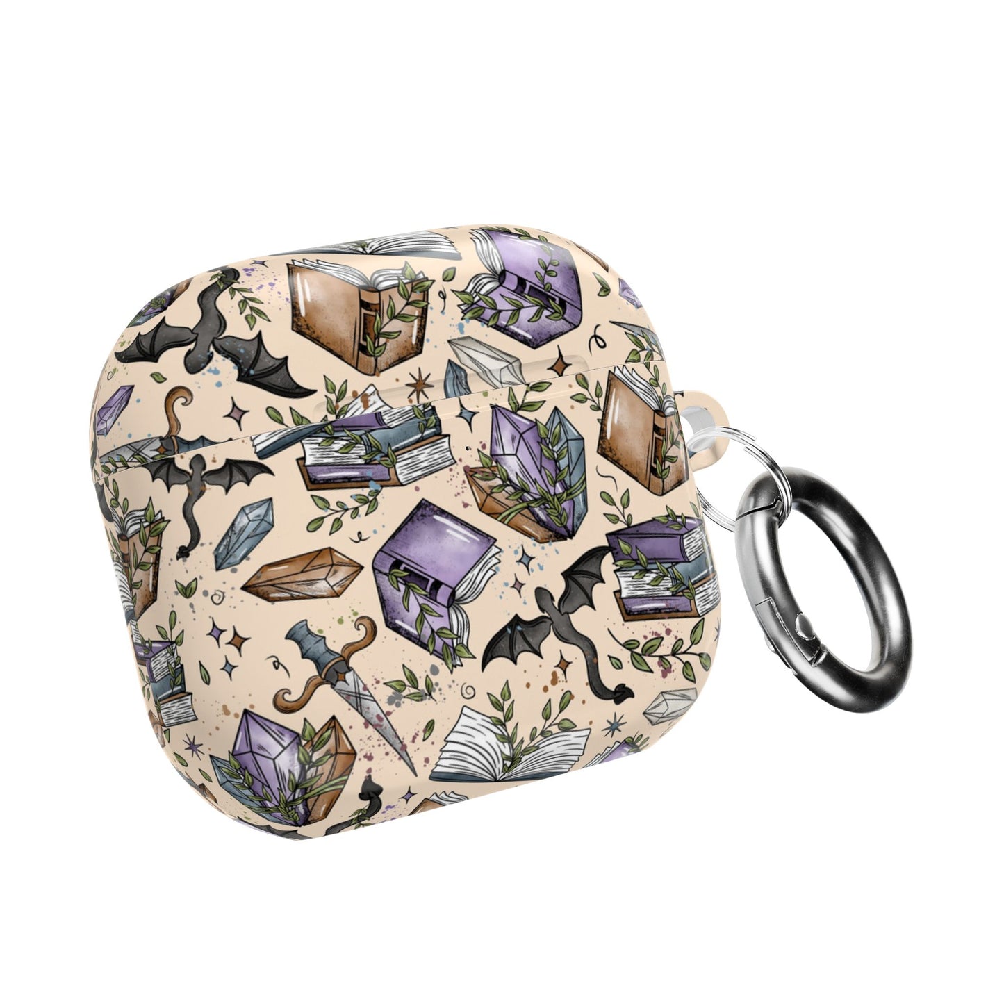 AirPods Case — Witchy Books & Crystals Pattern