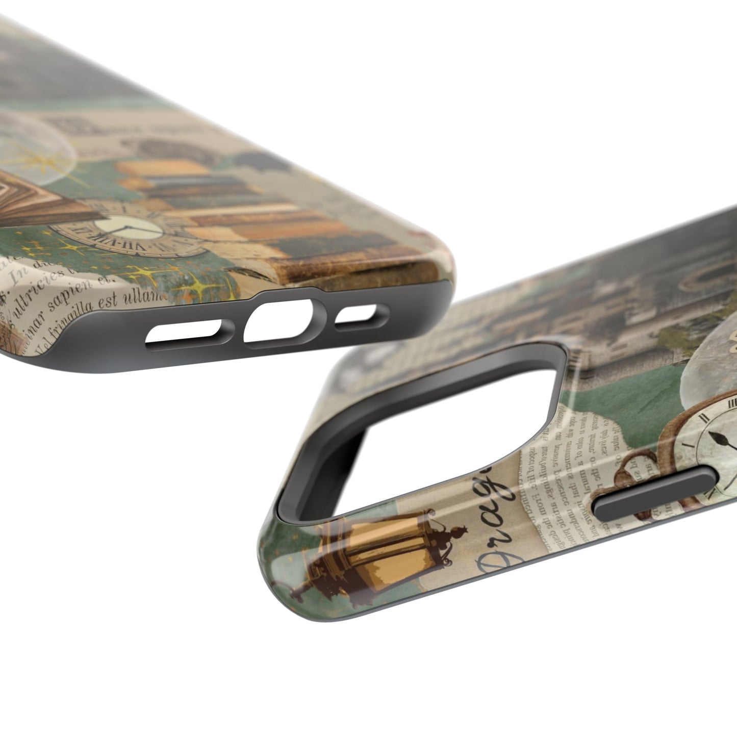 Magical Library Phone Case — Magnetic Impact-Resistant Cover with Castle & Books Collage