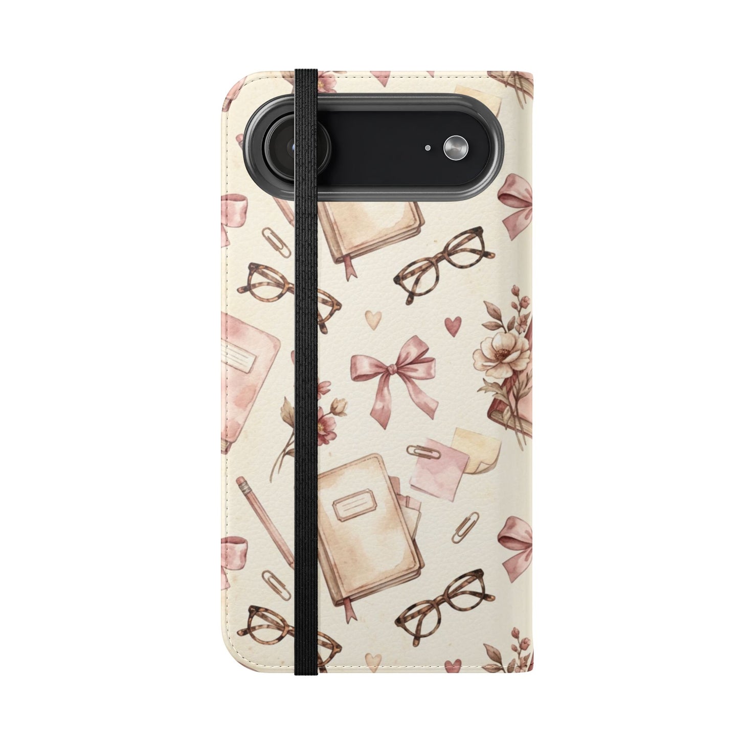 Vintage Tea & Books Flip Phone Case