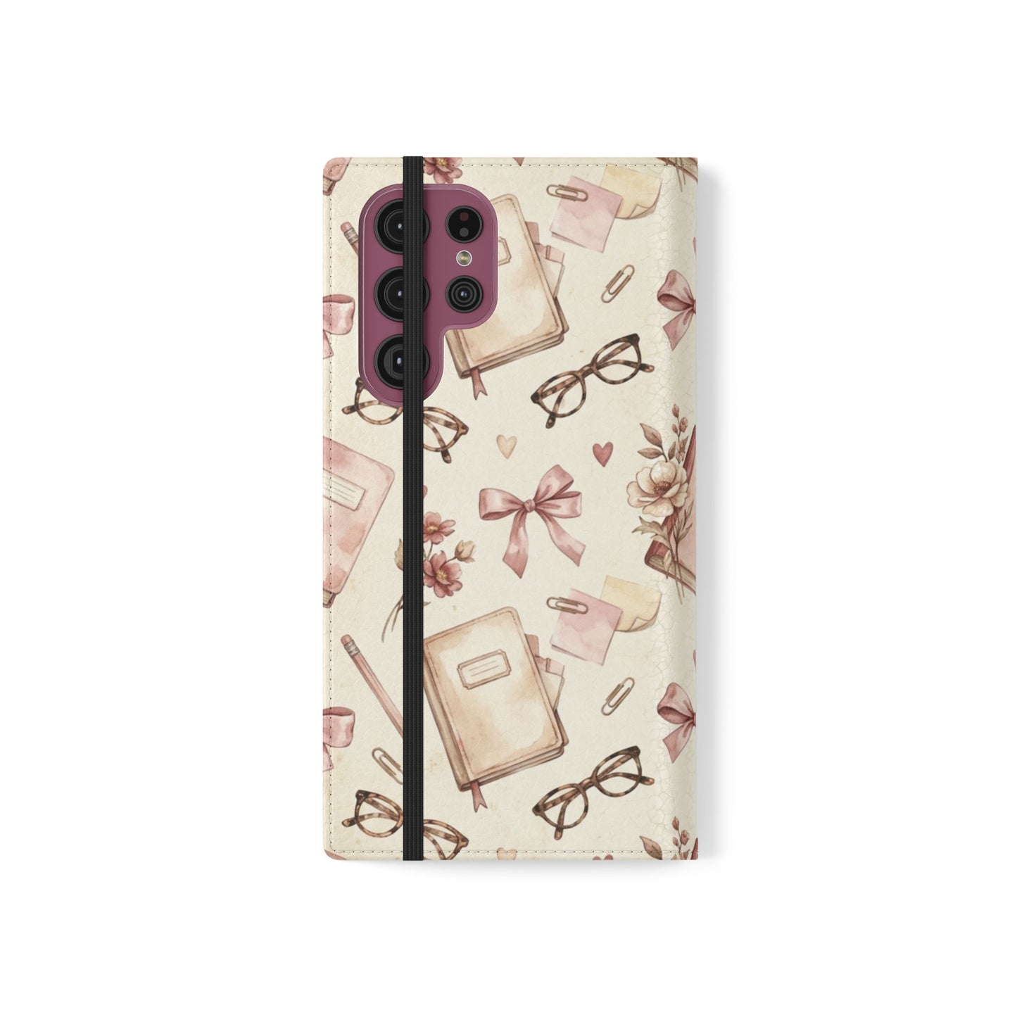 Vintage Tea & Books Flip Phone Case