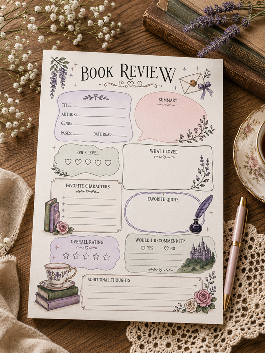 Book Review Notepad & Reading Tracker | Loom & Leaf Books