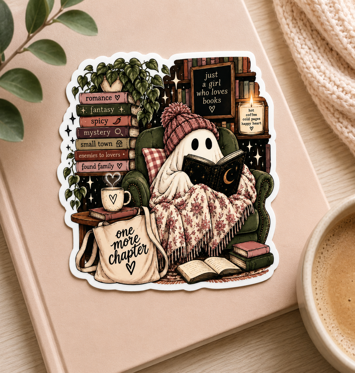 Fall & Halloween Bookish Stickers | Cozy Autumn Reading Stickers