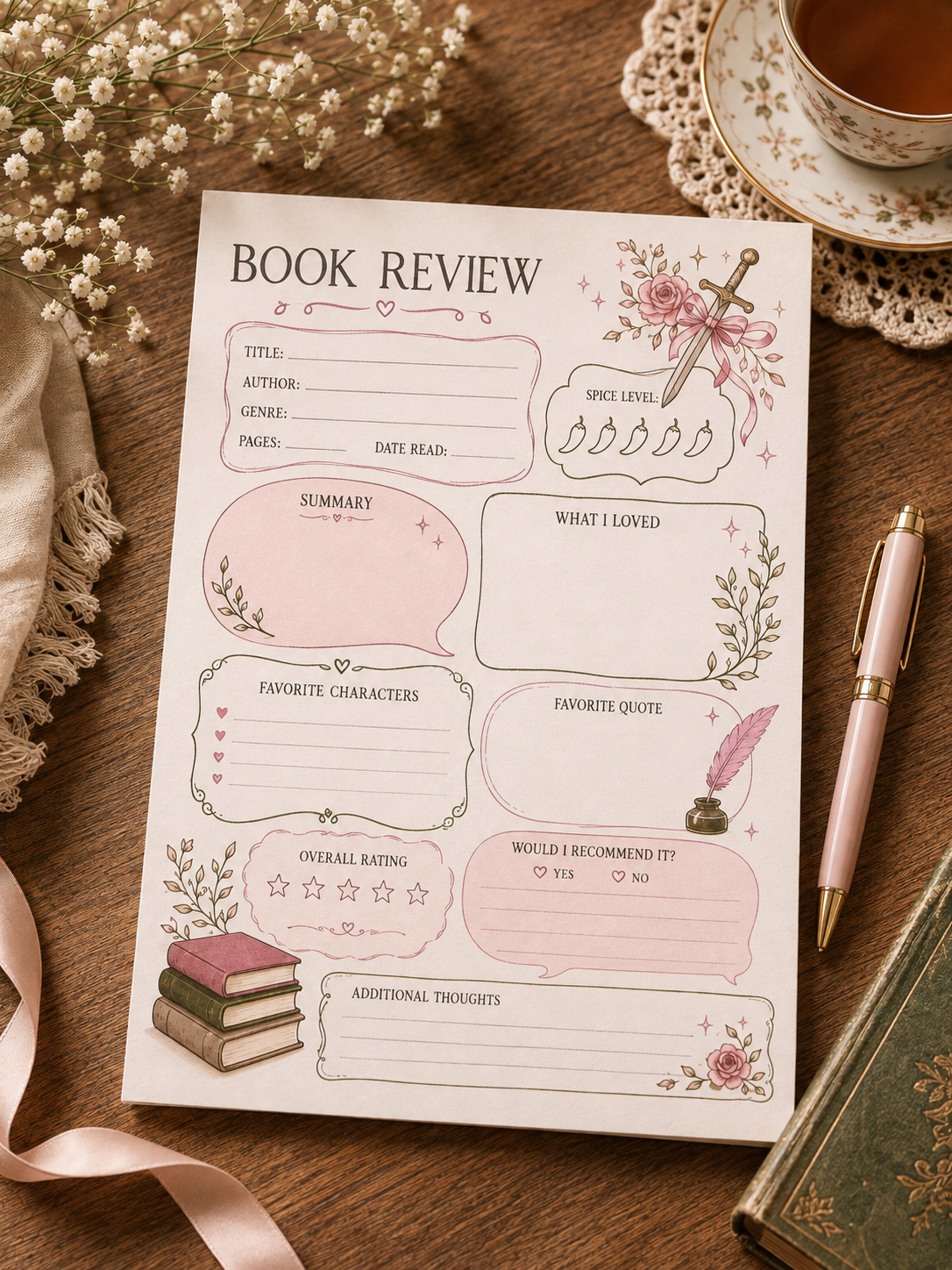 Book Review Notepad & Reading Tracker | Loom & Leaf Books