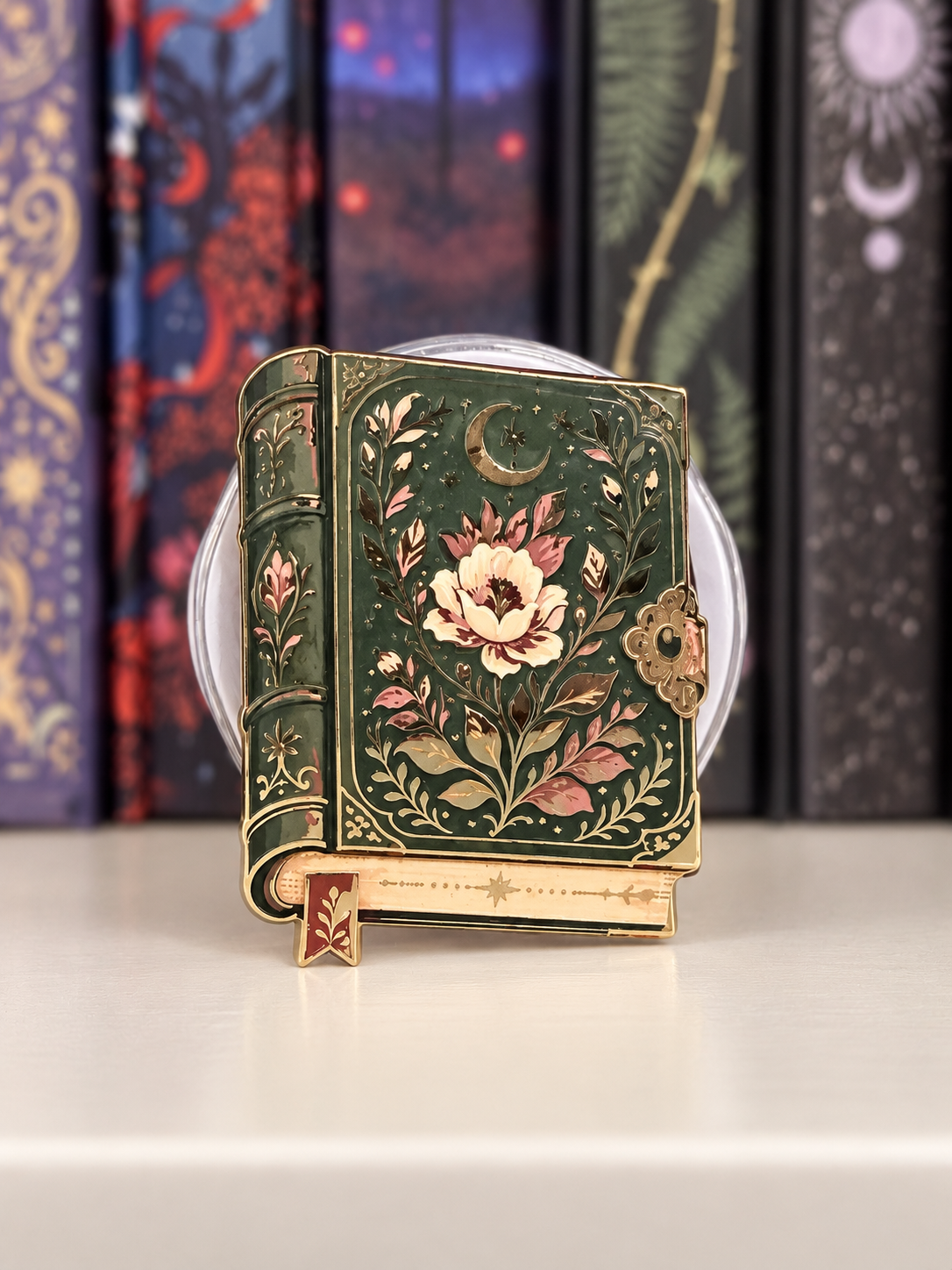 Wholesale Green Book Enamel Phone Grip – Botanical Bookish Magnetic Grip | Kindle & E-Reader Accessory