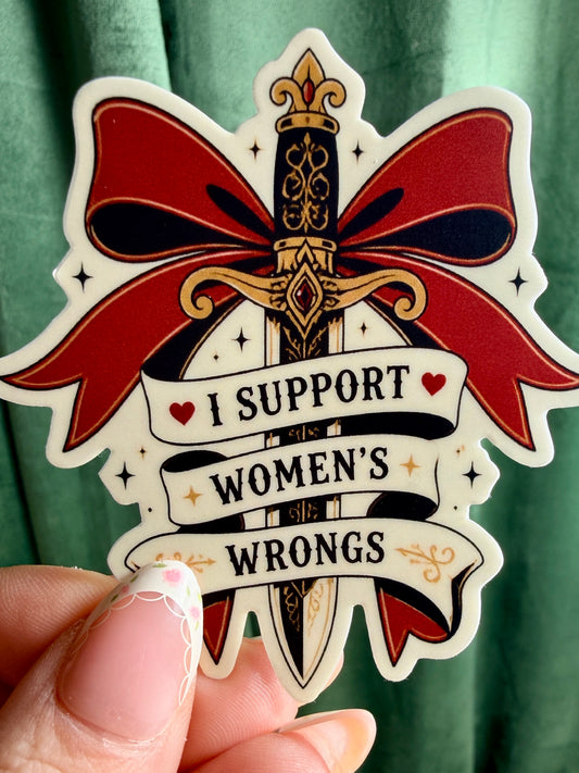 Wholesale Support Womens Wrongs Romance Bookish Sticker | Funny Spicy Reader Decal