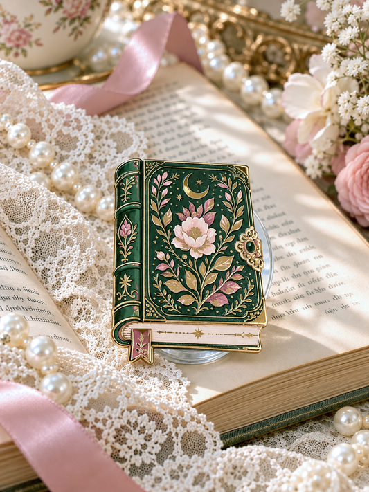 Wholesale Green Book Enamel Phone Grip – Botanical Bookish Magnetic Grip | Kindle & E-Reader Accessory