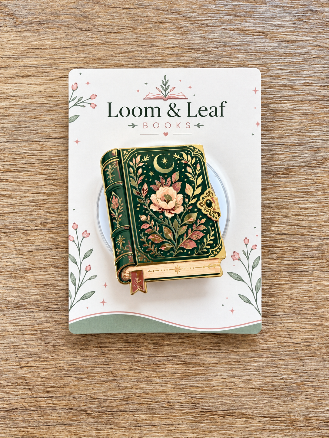 Wholesale Green Book Enamel Phone Grip – Botanical Bookish Magnetic Grip | Kindle & E-Reader Accessory